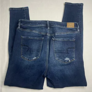 American Eagle Outfitters Super Hi-Rise Dark Wash Jegging (14) thumbnail 6