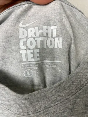 Nike Women's Dri Fit Cotton Workout Heather Gray Short Sleeve Crew Tee Size L thumbnail 4