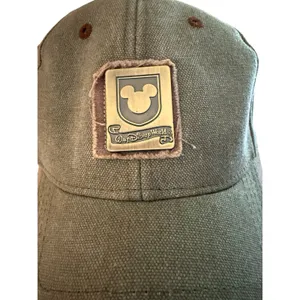 Disney Parks Hat Mickey Mouse Canvas Olive Brown Trim Adjustable Hook and Loop thumbnail 6