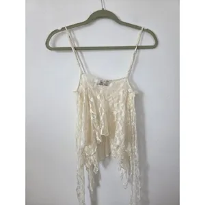 Nectar Lace Top Ivory Cream Fairy Festival Angel Coquette Sheer Y2K 90s Small thumbnail 10