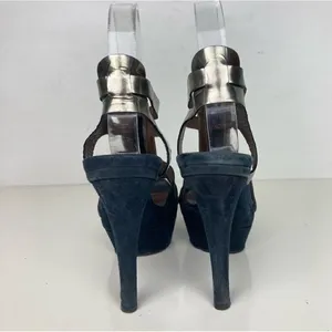 MARNI Blue/Silver Strappy Platform Heels Stiletto Sandals - Size 6.5 thumbnail 13