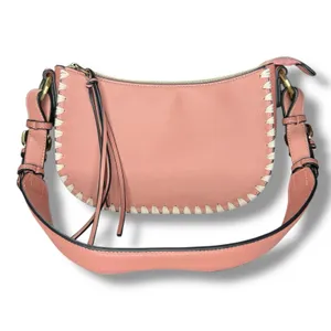 New Sondra Roberts Vegan Leather Tote‎ Shoulder Bag Top Handle Pink Whipstitch thumbnail 3