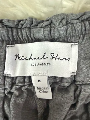 Michael Stars 100% Linen Wide Leg Pull-On Pants Gray Size M thumbnail 4