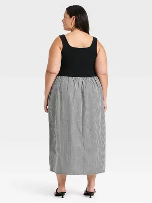 a new day Black Tank with Black-and-White Gingham Midi dress, size XL pinups thumbnail 2
