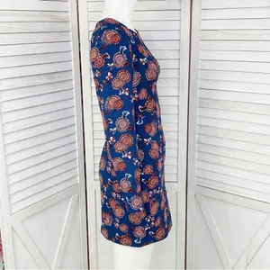 Zara Trafaluc Sheath Dress Floral Long Sleeve‎ Blue Size XS thumbnail 3