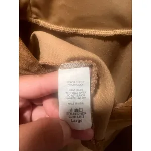 Blush Camel Stretch Corduroy Halter Skater Mini Dress Tan Ribbed Fit Flare L thumbnail 7