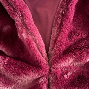 Express Maroon Fuzzy Jacket thumbnail 3