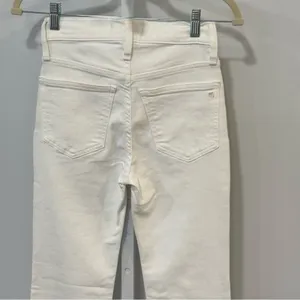 NWT Madewell Kick‎ Out Crop Jeans White Stretch Denim Jeans NI961 thumbnail 7