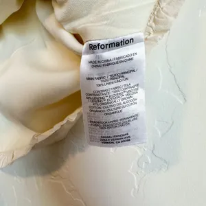 Reformation | Bess 100% Linen Puff Sleeve Ruffle Top in Sugar Cream | Size Med thumbnail 13
