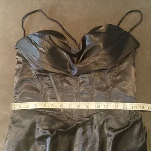 Women’s Black Full Length Prom Party Dress Criss Cross Straps & Leg Slit Size 10 thumbnail 8