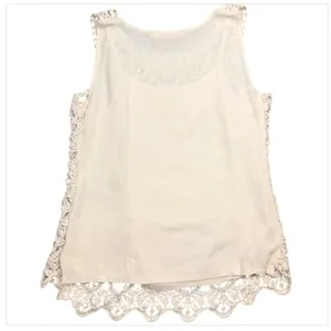 Solitaire Lace Crochet Tank Top Cream Womens Size Medium Boho Sleeveless Blouse‎ thumbnail 2