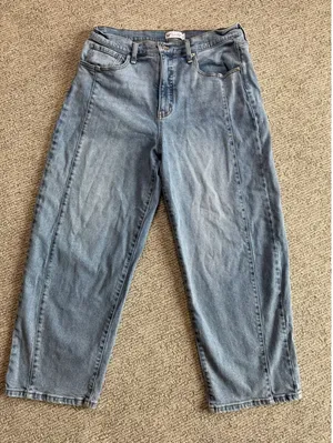 Jessica Simpson Womens High Rise Wide Barrel Leg Jeans‎ Blue Denim Size 10 thumbnail 1