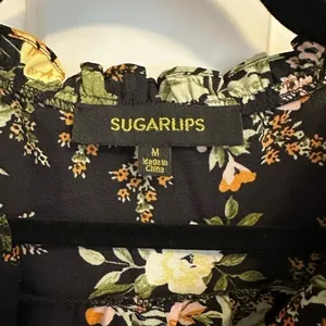 Sugarlips Night Bloom Wilhem Ruffle Blouse - Black Multi thumbnail 5