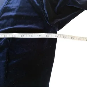 Lulus Wrapped in Luxe Navy Blue Velvet Bell Sleeve Skater Dress XL Dark Romantic thumbnail 8