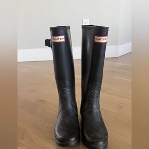 Hunter women’s original tall boots black size 7 thumbnail 2