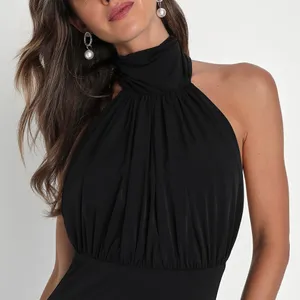 Lulus Romantic Chance Black Halter Backless Mermaid Maxi Dress thumbnail 3
