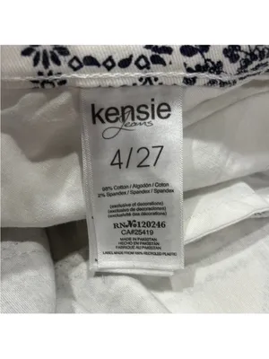 Kensie White & Black Patterned Ankle Jeans thumbnail 2