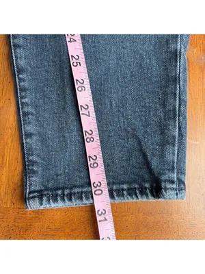 Old Navy O.G. Straight Jeans Size 14‎ Tall High Rise Distressed Dark Wash Denim thumbnail 7