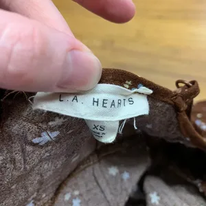 L.A. Hearts Floral Mini Dress Womens Size XS Brown Tie Front‎ Spaghetti Strap thumbnail 4