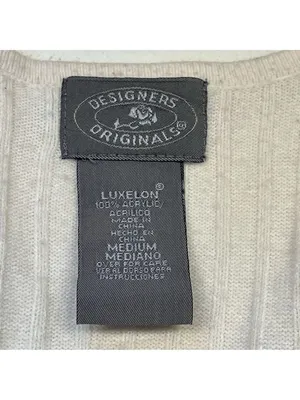 Designers ORIGINALS - cable knit front button cardigan ivory Sz M thumbnail 8