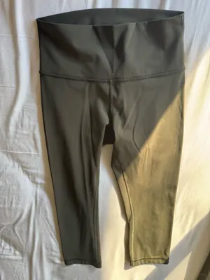 Lululemon Align High Rise Crop Leggings Dark Olive Green Size 6 thumbnail 2