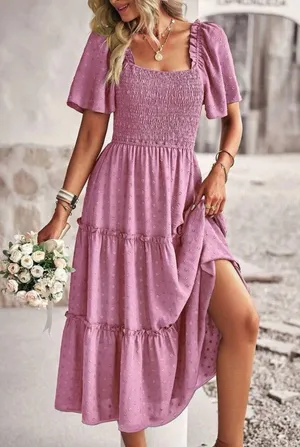 SheIn Ruffle Hem Swiss Dress thumbnail 7