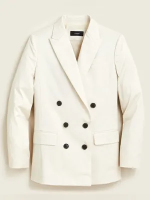 J. Crew Double-breasted Alfie blazer in lightweight chino in cream size 12 READ thumbnail 1