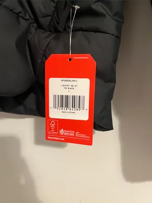 The North Face Black Quilted Puffer Jacket with white claw logo thumbnail 3