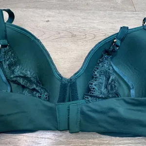 Soma Embraceable Perfect Coverage Underwire Bra Dark Teal‎ Green Lace 36DD thumbnail 4