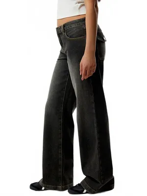 Pacsun Charlie Low Rise Baggy Bootcut Jeans Washed Black NWT Size 26 thumbnail 3