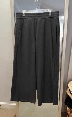 Lululemon Waffle-Knit Wide-Leg Track Pants - Dark Gray thumbnail 1