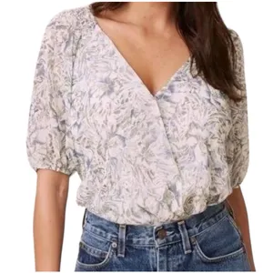 ASTR THE LABEL Surplice Faux Wrap Floral Bodysuit in Size XL thumbnail 1