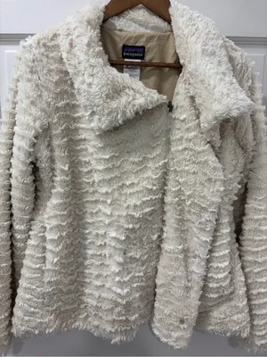 Patagonia Women’s Pelage Fleece Jacket Size Medium Off White Sherpa Snap Front thumbnail 8