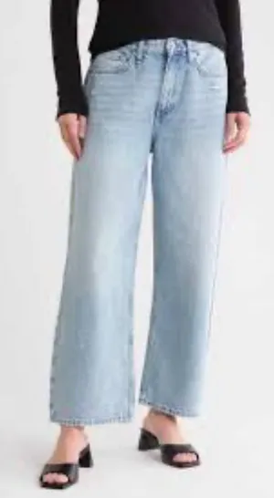 rag & bone Light Blue Wide Leg Lori Mid-Rise Crop Jeans Size-24 90’s Minimalist thumbnail 1