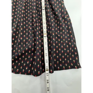 NorthStyle Womens M Black Red Geometric Print Square Neck Fit Flare Pocket Dress thumbnail 5