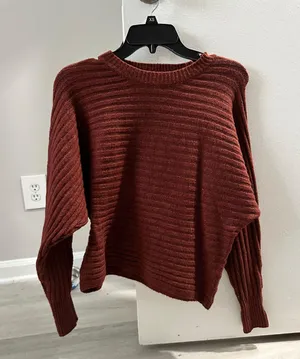 Maroon Long Sleeve Sweater Red thumbnail 1