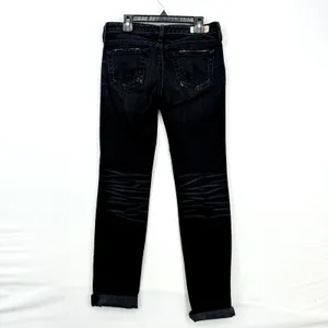 Adriano Goldschmied Silk Cigarette Skinny Black‎ Cropped Jeans Size 25R thumbnail 8