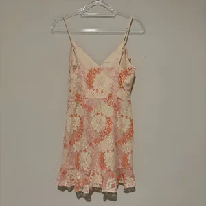 Lovers‎ + Friends Chauncy floral Lace dress pink orange size medium thumbnail 3