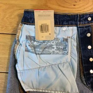 NWT Levi’s 501 Jean shorts 28 button-fly medium wash raw hem thumbnail 6