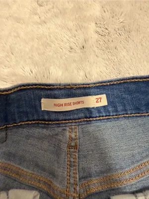 Levi's Medium Blue Distressed Denim Shorts thumbnail 2