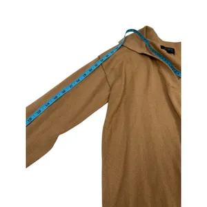 Banana Republic 100%‎ Wool Sweater Women Small Tan Collared V Neck Lightweight thumbnail 6