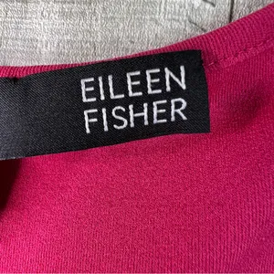 Eileen Fisher 100% Silk Size Medium Scoop Neck Extra Long Tank Top In Hot Pink thumbnail 3