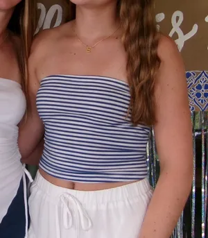 Edikted blue and white striped tube top thumbnail 1