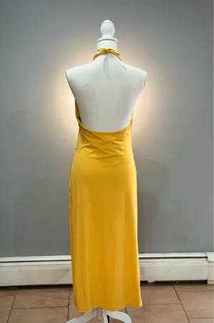 Yellow H&M Halter Dress Size M NWT thumbnail 3