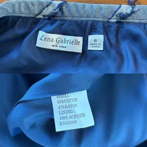 Vintage Lena Gabrielle Skirt Sz 6 Denim Frayed Maxi Y2K Neo Nostalgia Indie Boho thumbnail 5