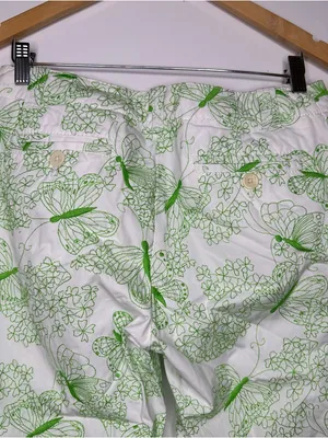 Lilly Pulitzer Green Embroidered Butterfly Print Crop Pants Size 6 thumbnail 7