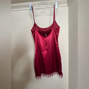White Fox Boutique Burgundy Satin Chemise thumbnail 3