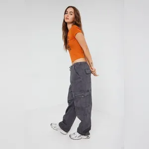 Garage Tanner Tie Up Cargo Pant in Grey Forged Iron Size Small thumbnail 2