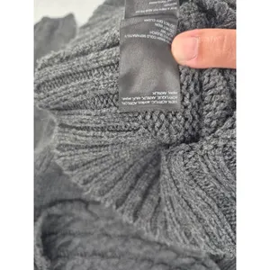 Bebe Womens Sweater Charcoal Grey Cowl Neck Cable Knit Chunky Small thumbnail 5