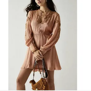 NWOT Free People X FP One Paige Peach Mini Dress Sand/Sable thumbnail 3